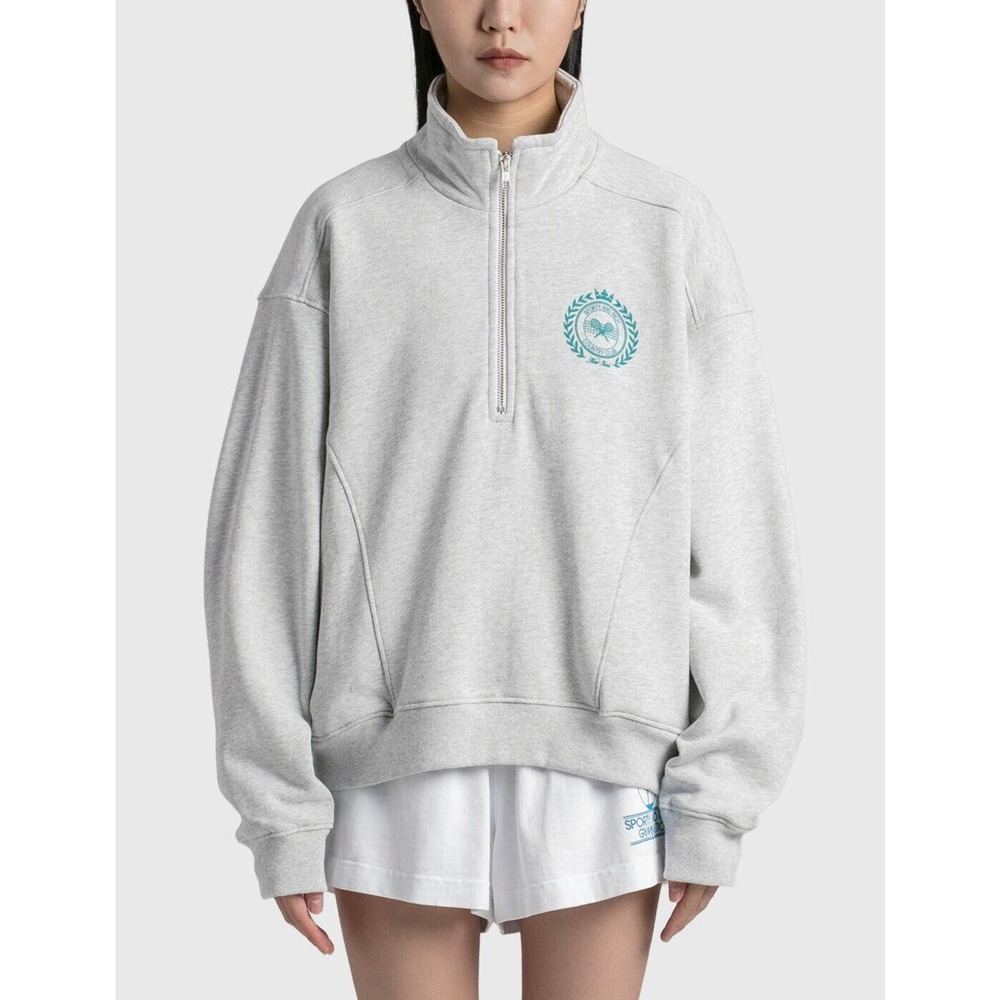 Sporty and Rich NY country club melange 1/4 zip pullover sz M